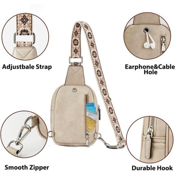 SLING Bag, Small Vegan Leather Grey - Picture 4 of 7